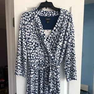 Blue/white print dress